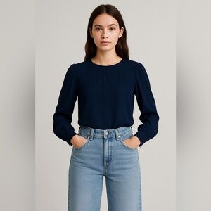 Isabel Marant Etoile Blue Navy Long Sleeve Blouse size 36 / Small